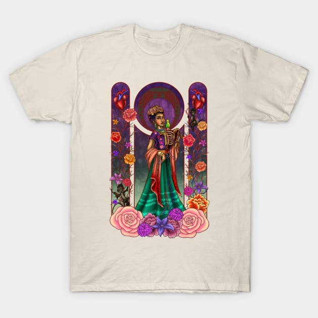 Frida Kahlo Art Nouveau T-Shirt by kaemcspadden@gmail.com